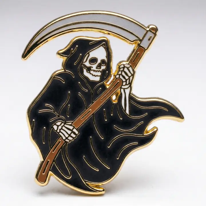 Gold Reaper enamel pin